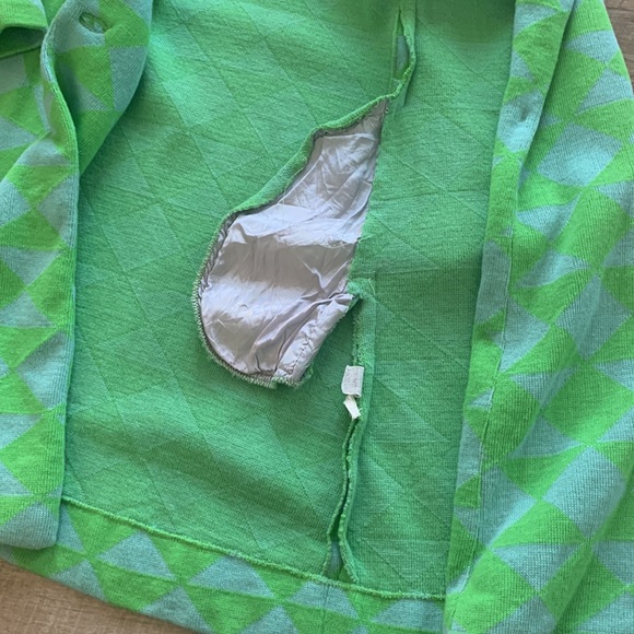 Vintage Geometric Abstract Double Breasted Sweater Coat - Picture 10 of 15